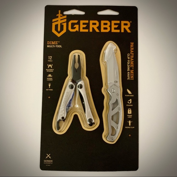 Gerber Other - GERBER KNIFE SET DIME MULTI-TOOL & PARAFRAME MINI CLIP FOLDING KNIFE NEW!!